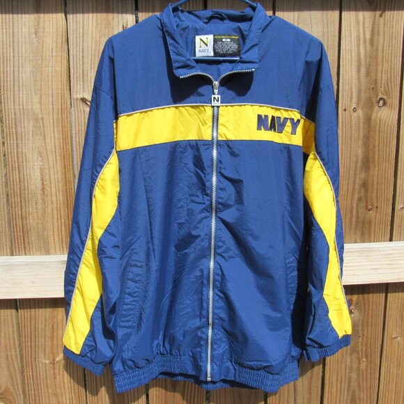 Navy Other - Vtg 1990 Authentic Navy Accelerate Your Life Medium warm up Navy track jacket